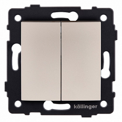 Выключатель проходной двухклавишный без рамки Kollinger  REA-R-009GD 400_400_3123766