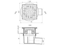 Трап гориз.вып.50 регул. с реш. 12x12 металл. сухой, ANI PLAST 500_191_2912984
