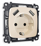Розетка с заземлением и 2хUSB type A, без рамки Ambrella Volt OMEGA MO309010 250_100_2187541