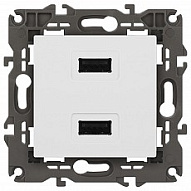 Розетка 2хUSB type A без рамки Эра Эра Elegance 14-4110-01 500_191_2400951