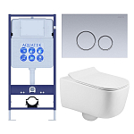 SET AQUATEK ЛУГАНО-019 4в1 (рама AQUATEK Standard INS-0000012+ кркпеж KKI-0000002+клавиша KDI-0000019+унитаз ЛУГАНО AQ2002-00 с тонким сиденьем soft-c 250_100_Array
