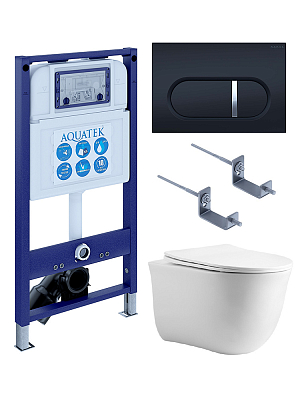 SET AQUATEK КЛАССИК cm-045 4в1 (рама AQUATEK INS-0000025 +крепление KKI-0000002 +кнопка KDI-0000045 +унитаз AQ1112-00 +тонкое сиденье с механиз) 400_400_3232701