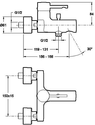 E45532-CP CUFF смеситель Смесители для ванны 400_400_2414917