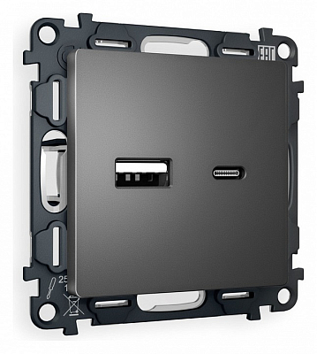 Розетка 2хUSB type A и C без рамки Ambrella Volt ALFA MA661010 400_400_2186962