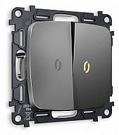 Выключатель двухклавишный с подсветкой без рамки Ambrella Volt OMEGA MO654010 500_191_2307393