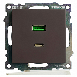 Розетка 2хUSB type A и C без рамки Stekker Катрин 50057 250_100_2160617