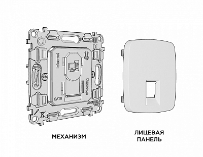 Розетка Ethernet RJ-45 и со шторками, без рамки Ambrella Volt OMEGA MO662005 400_400_2681407