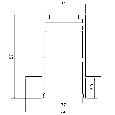 ST021.429.00H Шинопровод SKYLINE 220 встраиваемый ST-Luce Черный Длина 2 000мм СКАЙЛАЙН 220V 400_400_2950536