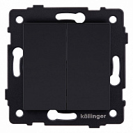 Выключатель проходной двухклавишный без рамки Kollinger  REA-S-009BM 500_191_3124046