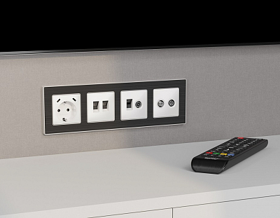 Розетка с заземлением и 2хUSB type C, без рамки Ambrella Volt ALFA MA130510 400_400_2193004