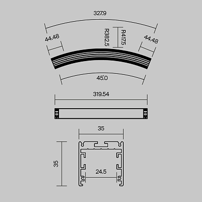Профиль Led Strip ALM-3535R-B-D-45°-0.8M 400_400_810193