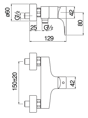 SE124130BM SEVEN смеситель для душа, матовый черный 400_400_2416253