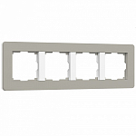 Рамка на 4 поста Werkel Split (дымчатый/белый, soft-touch) W0043067 250_100_2131144
