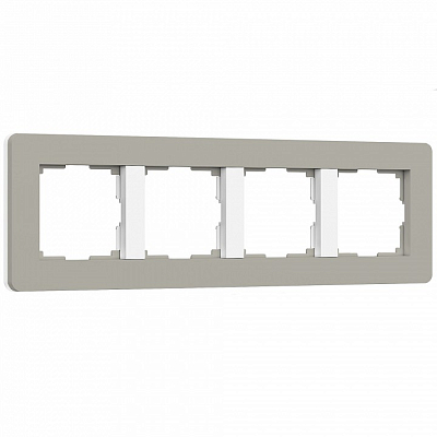 Рамка на 4 поста Werkel Split (дымчатый/белый, soft-touch) W0043067 400_400_2131144