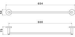 AQ4114MB ЕВРОПА полотенцедержатель 600 мм, матовый черный 250_100_2412256