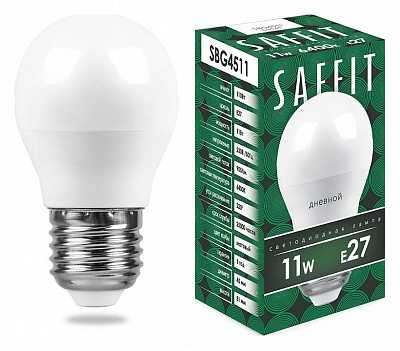 Лампа светодиодная Feron Saffit SBG4511 E27 11Вт 6400K 55141 400_400_1924539