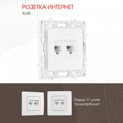 Розетка Ethernet RJ-45 без рамки Arte Milano am-217 217.45-2.white 400_400_2167891