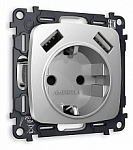 Розетка с заземлением и 2хUSB type A, без рамки Ambrella Volt OMEGA MO409010 250_100_Array
