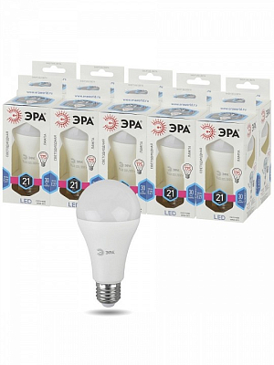 Лампа светодиодная Эра Стандарт E27 21Вт 4000K LED A65-21W-840-E27 400_400_2474231