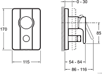 E98720-CP SINGULIER смеситель Смесители для ванны (внешняя часть) 250_100_2415054