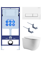 Set AQUATEK КЛАССИК cm (рама AQUATEK Standard INS-0000012 с звукоиз.прокладкой+крепеж KKI-0000002+кнопкаKDI-0000061+унитаз КЛАССИК AQ1112-00 с крышкой 500_191_3232697