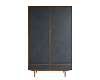 Шкаф двустворчатый  "Bruni Black" с двумя ящиками арт BR27/2Black 100_100_1936751