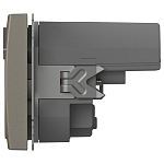 Розетка с заземлением и со шторкой и 2хUSB type A, без рамки Elbi Eleсtriс Zena Vega 609-011400-317 250_100_2195370