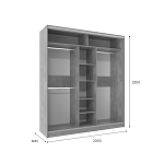 Шкаф-купе трехдверный 2000 Домашний Atelier светлый 250_100_1496269