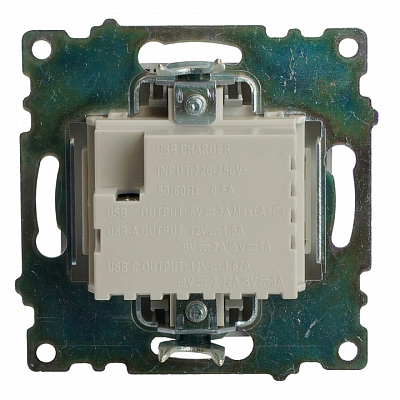 Розетка 2хUSB type A и C без рамки Stekker Катрин 50054 400_400_2160591