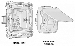 Розетка с заземлением и со шторкой, без рамки с крышкой Ambrella Volt OMEGA MO108010 250_100_2192666