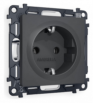 Розетка с заземлением, без рамки Ambrella Volt ALFA MA906010 400_400_2187182