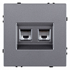Розетка двойная Ethernet RJ-45 и со шторками, без рамки Kollinger Eclipse EC-018GY 100_100_3118848