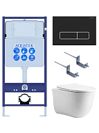 Set AQUATEK КЛАССИК cm (рама AQUATEK Standard INS-0000012 с звукоиз.прокладкой+крепеж KKI-0000002+кнопкаKDI-0000064+унитаз КЛАССИК AQ1112-00 с крышкой 500_191_3232698