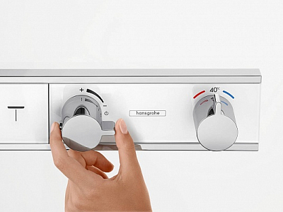 15357000S Set HG RainSelect термостатический смеситель для душа (15357000+15312180) 400_400_1436508