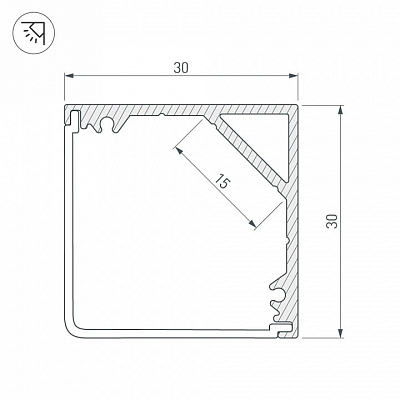 Профиль накладной Arlight SL-KANT-H30-2000 ANOD 019333 400_400_1887197