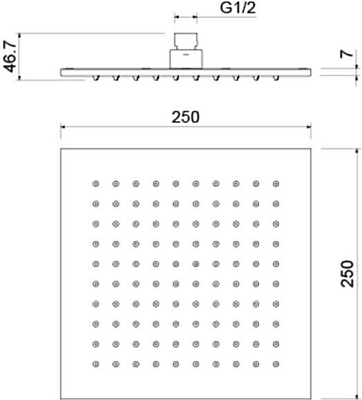 AQ2076MB квадратный верхний душ 250*250*7 мм, матовый черный 400_400_2411333