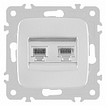 Розетка двойная RJ-11 и Ethernet RJ-45, без рамки Arte Milano am-205 205.44-1.silver 250_100_Array