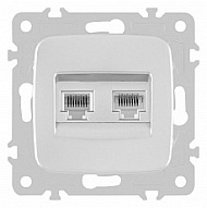 Розетка двойная RJ-11 и Ethernet RJ-45, без рамки Arte Milano am-205 205.44-1.silver 500_191_2302625