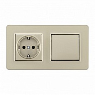 Блок с розеткой и выключателем Arte Milano SET16-2 SET16-2-40-1-30-1 shampan 500_191_2306052