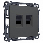 Розетка двойная Ethernet RJ-45 и со шторками, без рамки Ambrella Volt ALFA MA912110 250_100_Array