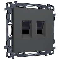Розетка двойная Ethernet RJ-45 и со шторками, без рамки Ambrella Volt ALFA MA912110 500_191_3231086