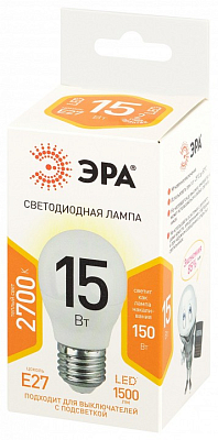 Лампа светодиодная Эра Стандарт E27 15Вт 2700K LED P45-15W-827-E27 400_400_2474768