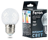 Лампа светодиодная Feron  E27 1Вт 6400K 52176 100_100_3084998