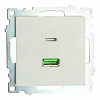 Розетка 2хUSB type A и C без рамки Stekker Катрин 50051 100_100_2160555