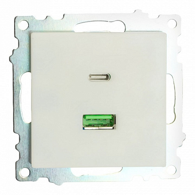 Розетка 2хUSB type A и C без рамки Stekker Катрин 50051 400_400_2160555