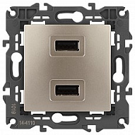 Розетка 2хUSB type A без рамки Эра Эра Elegance 14-4110-04 500_191_2400955