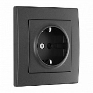 Розетка с заземлением и со шторкой Arte Milano SET06-1 SET06-1-40-1 black 500_191_2305939