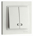 Выключатель двухклавишный с подсветкой Mono Electric Despina 102-252525-103 250_100_2162573