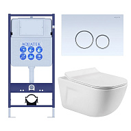 SET AQUATEK ДИВА-015 4в1 (рама AQUATEK Standard INS-0000012+ кркпеж KKI-0000002+клавиша KDI-0000015+унитаз ДИВА AQ2012-00 с тонким сиденьем soft-close 500_191_3226783