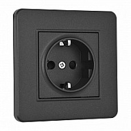 Розетка с заземлением и со шторкой Arte Milano SET16-1 SET16-1-40-1 black 500_191_2306035